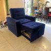 Sofa Cama 1 Cuerpo Azul Felpa