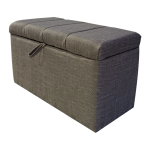 Banqueta Baúl Lineal HVM Gris Lino