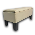 Banqueta Baúl HVM Beige Felpa