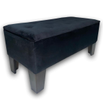 Banqueta Baúl HVM Negro Felpa