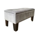 Banqueta Baúl HVM Gris Felpa