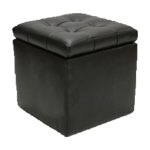 Puff Baul HVM Negro Cuero PU