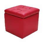 Puff  Baul HVM Rojo Cuero PU