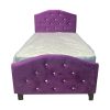 Cama Dominaty 1.5 Plazas Morada Felpa