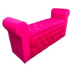 Baul HVM Capitone Fucsia Felpa