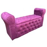 Baul HVM Capitone Morado Felpa