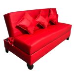 Futon baul Rojo Cuero PU