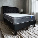 Cama HVM Tanon King Respaldo Negro Felpa