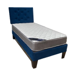 Cama HVM 1 plaza Azul Marino Felpa