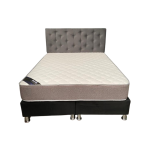Cama HVM 2P Respaldo Gris Felpa