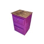 Velador HVM 2 cajones morado felpa