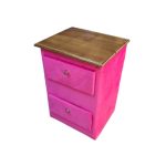 Velador HVM  2 cajones fucsia felpa
