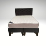 Cama HVM 2 plazas Respaldo Negro Felpa