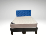 Cama HVM 2P Respaldo Azul Rey Felpa
