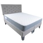 Cama HVM Full Respaldo Lino Gris