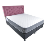 Cama HVM 2 plazas BD Respaldo Palo Rosa felpa