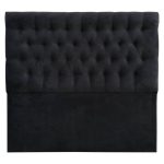 Respaldo HVM 2P Capitone Piso Negro Felpa