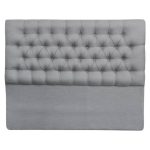 Respaldo HVM 2P Piso Capitone Gris Felpa