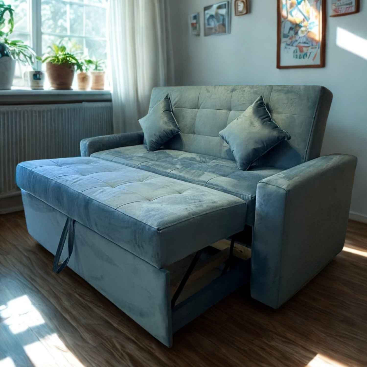 sofa Cama cinema Azul Petroleo 3c