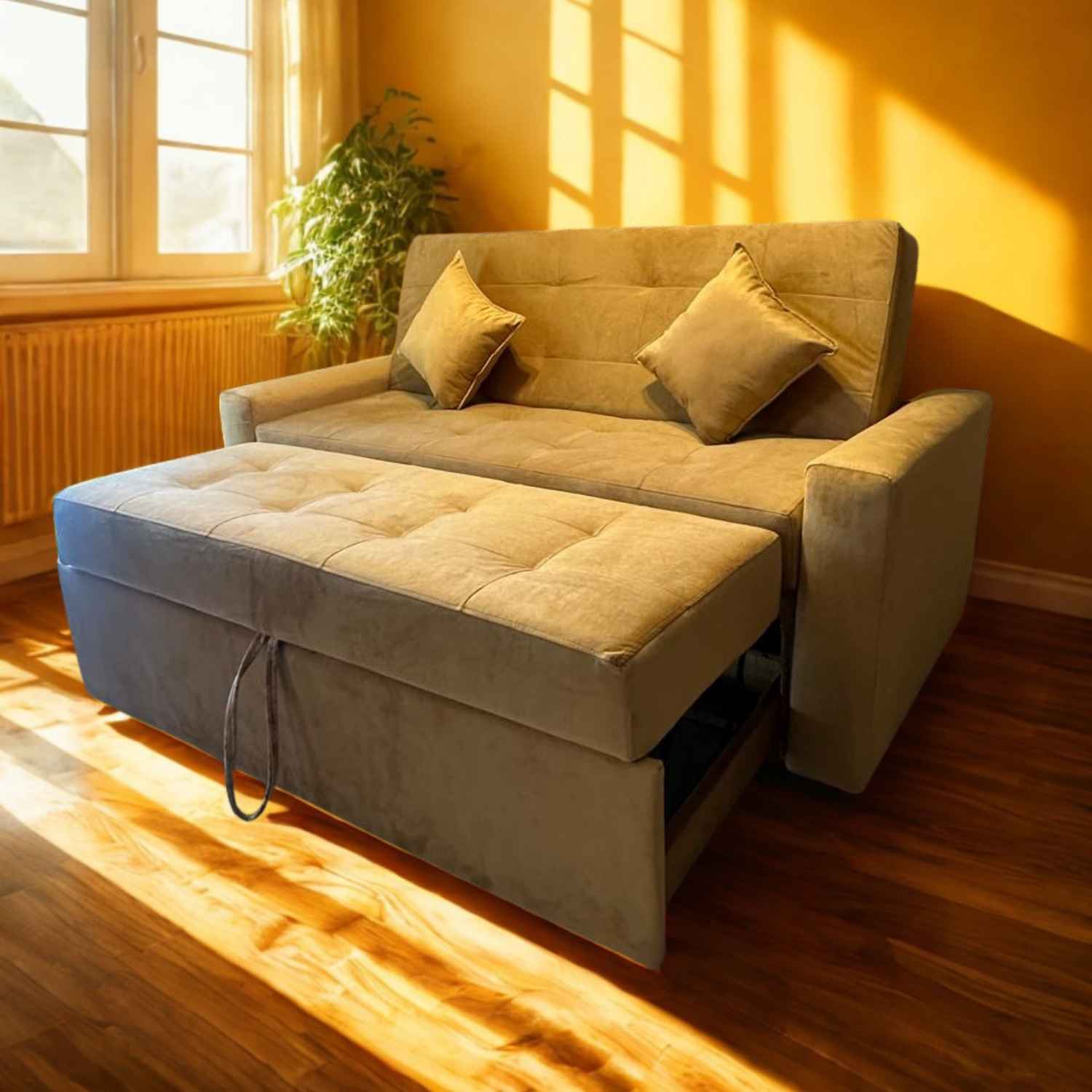 sofa Cama cinema mostaza 3c
