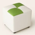 Puff HVM Boton Blanco con Verde